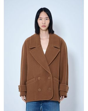 Chloé Double-Breasted Short Coat - Brown