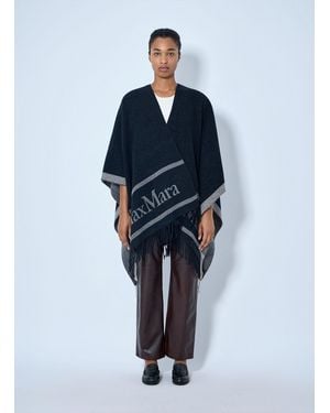 Max Mara Fringed Wool Wrap - Blue