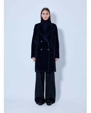 Max Mara Roseto Alpaca And Wool Coat - Blue