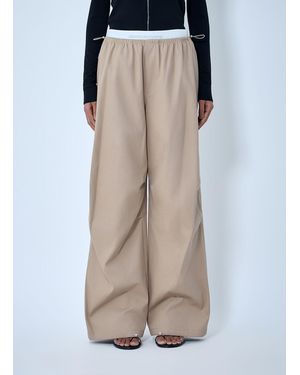 Alexander Wang Wide-Leg Elasticated Waist Trousers - Natural