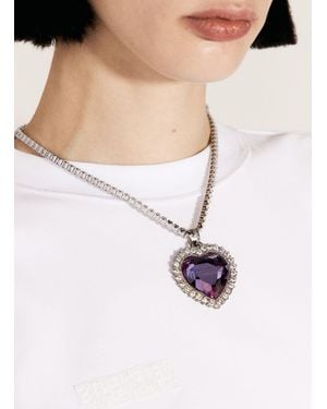 Vetements Crystal Heart Necklace - Multicolour