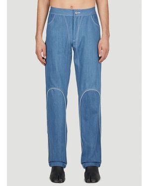Mainline:RUS/Fr.CA/DE Contrast Piping Jeans - Blue