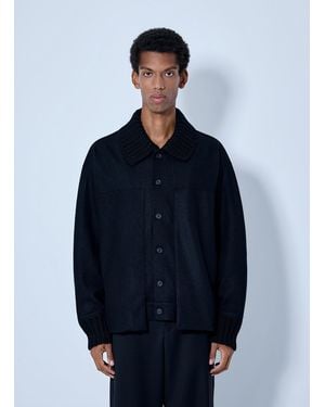 Yohji Yamamoto Rib Detail Blouson - Blue