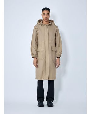 Moncler Hooded Parka Coat - Natural