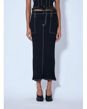 Issey Miyake Wavelet Ensemble Midi Skirt - Blue
