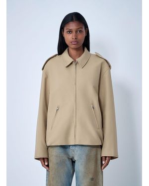 Acne Studios Cotton Satin Jacket - Natural