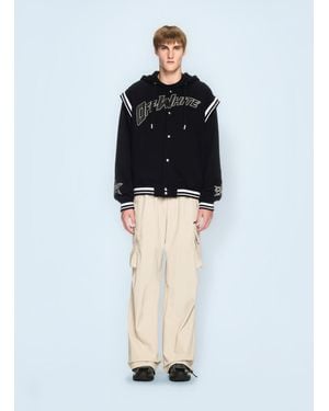 Off-White c/o Virgil Abloh Fleece 00 Varsity Hooded Jacket - Black