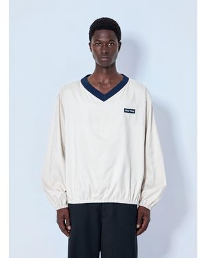 Miu Miu Technical Pongé Sweatshirt - White