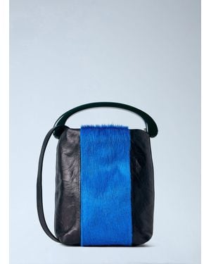 Dries Van Noten Structured Leather Handbag - Blue