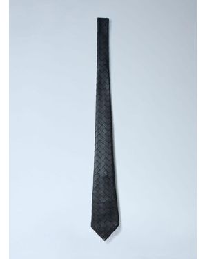 Bottega Veneta Intrecciato Leather Tie - Blue