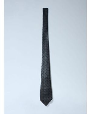 Bottega Veneta Intrecciato Leather Tie - Blue