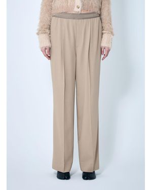 Acne Studios Logo Tape Twill Trousers - Natural