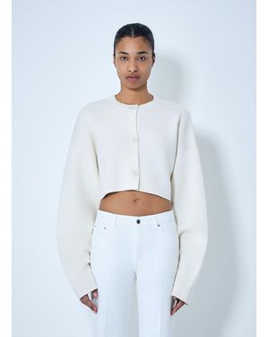 TOTEME Cropped Oversized Cardigan - White