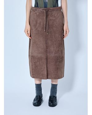 Max Mara Suede Midi Skirt - Brown
