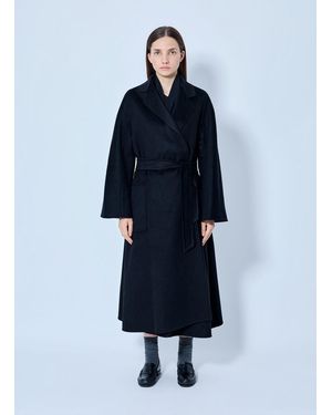 Max Mara Belted Cashmere Coat - Blue