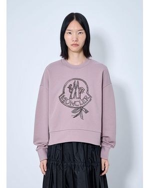 Moncler Logo Embroidered Sweatshirt - Purple