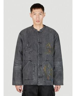 LIBERAIDERS Paint Splatter Denim Jacket - Gray