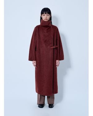 Max Mara Alpaca And Wool Wrap Coat - Red