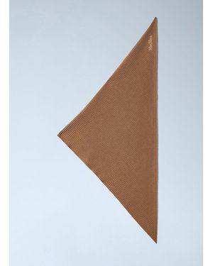 Max Mara Ribbed Knit Triangle Scarf - Natural