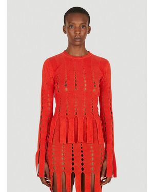Ambush Knit Cut Out Top - Red
