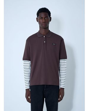 Miu Miu Logo Motif Polo Shirt - Purple
