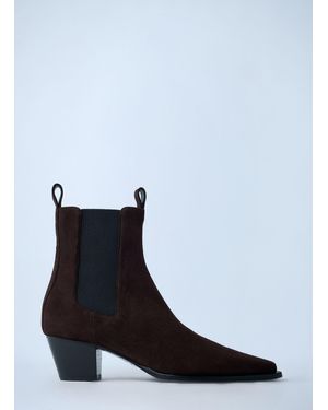 TOTEME Suede City Boots - White