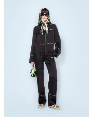 Off-White c/o Virgil Abloh Off Waxed Straight Leg Trousers - Blue