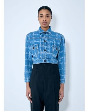 Vivienne Westwood Marlene Cropped Denim Jacket - Blue