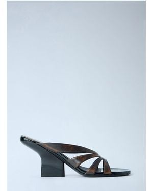 Dries Van Noten Strappy Block Heel Sandals - Grey