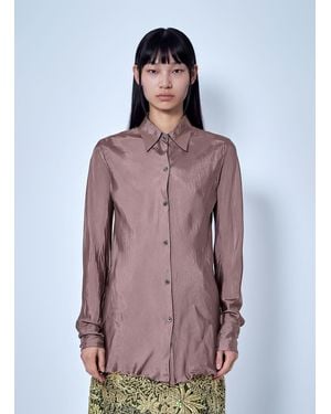 Dries Van Noten Calima Fitted Viscose Shirt - Purple