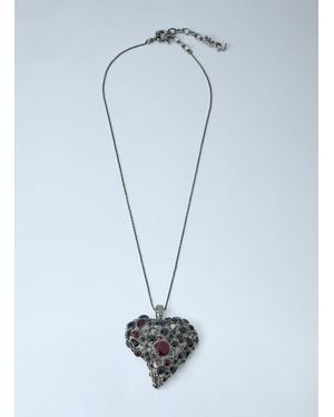 Saint Laurent Favorite Heart Necklace Xs - Blue