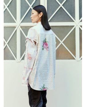 Rave Review Eli Flower Shirt - Grey