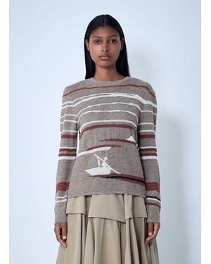 Bottega Veneta Linen-And-Cotton Jumper - Grey