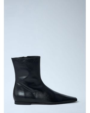 TOTEME Zipped Leather Chelsea Boots - Blue