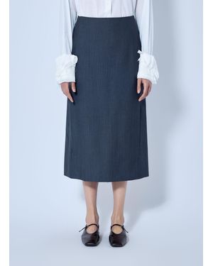 Jil Sander Midi Skirt With Front Pleats - Blue