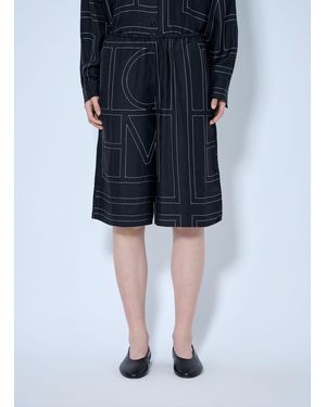 TOTEME Monogram Silk Pj Culottes - Blue