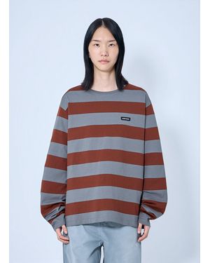 Miu Miu Striped Jersey T-Shirt - Grey