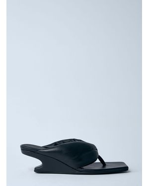Rick Owens Leather Thong Wedge Sandals - Blue