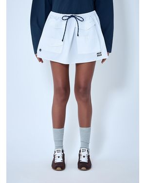 Miu Miu Drawstring Pocket Mini Skirt - Blue