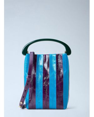 Dries Van Noten Striped Handle Handbag - Blue