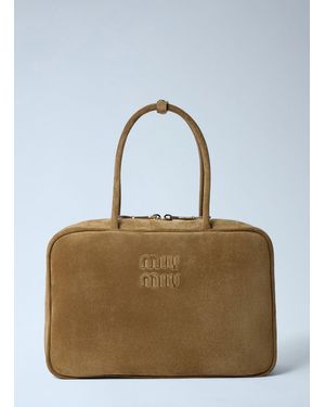 Miu Miu Suede Beau Handbag - Blue