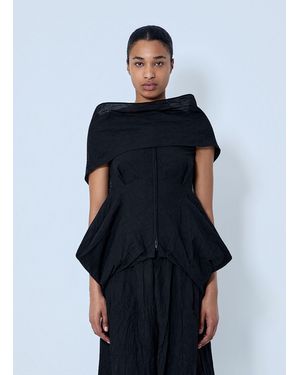Limi Feu Wrinkled Typewriter Scarf Detail Vest - Blue