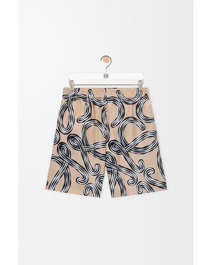 Loewe Pantalón Corto En Seda Mujer - Blanco