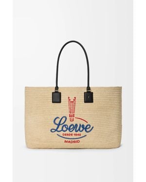 Loewe Bolso Verano Tote Xl En Rafia Mujer - Neutro
