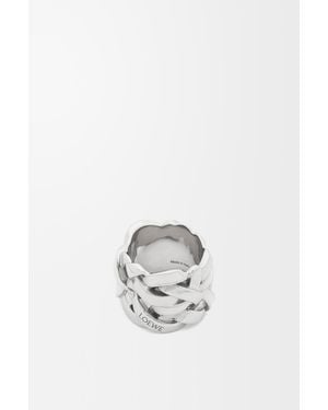 Loewe Nest Ring In Sterling Silver And Enamel - White