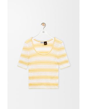 Loewe Jersey De Manga Corta En Mezcla De Algodón Mujer - Neutro