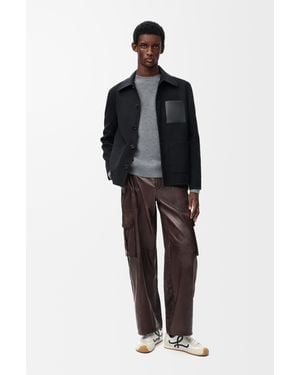 Loewe Workwear Jacket In Wool - Black