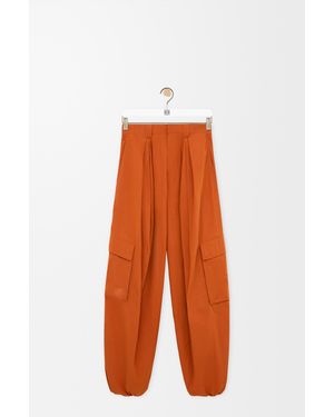 Loewe Pleated Cargo Trousers - Orange