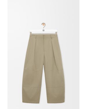 Loewe Pantalón Cropped En Algodón Mujer - Blanco