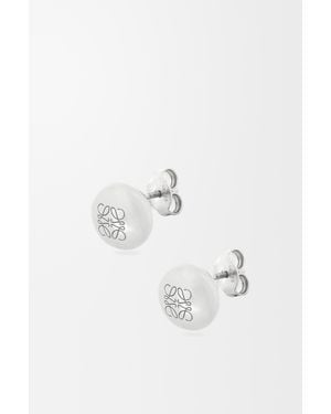 Loewe Pendientes De Botón Anagram Pebble En Plata De Ley Mujer - Gris